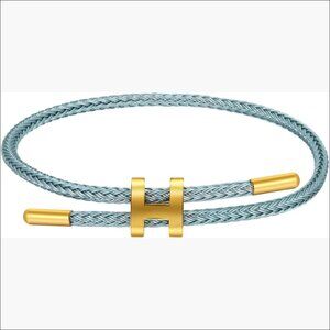 Adjustable Charm Bracelet 18k Gold-plated Buckle Design Titanium Steel Wire Rope